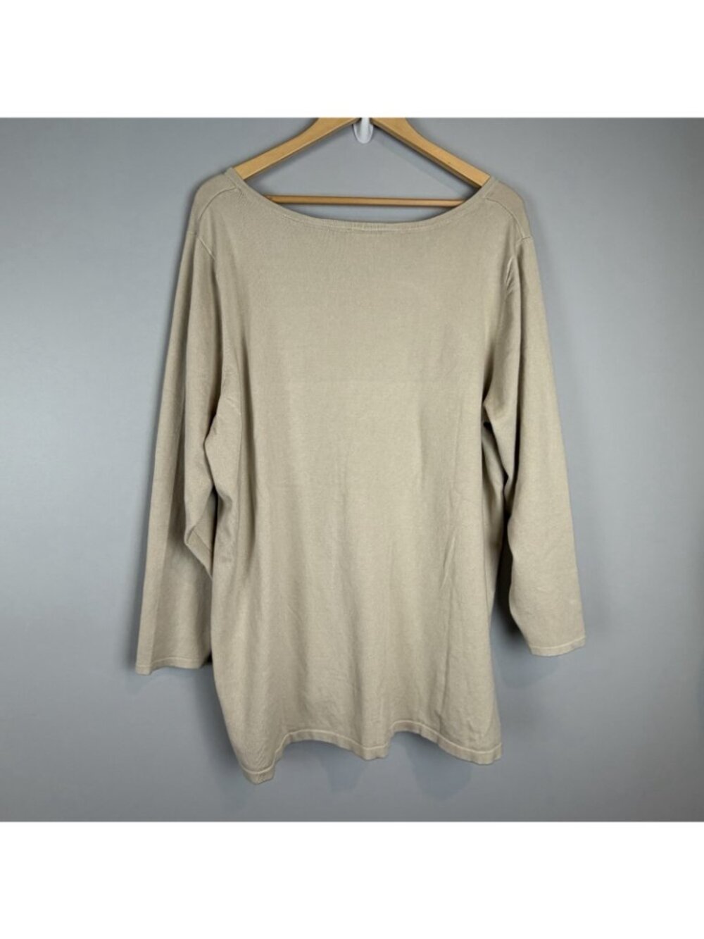 Belle by Kim Gravel Feather Knit Square Neck Sweater Womens Size 4X Sand NWOT - Picture 5 of 9
